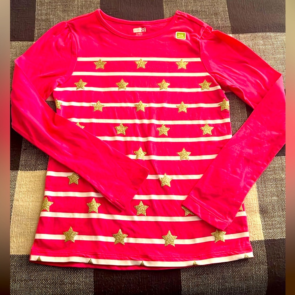 Crazy 8 size 10/12 long sleeve cute with gold stars pullover